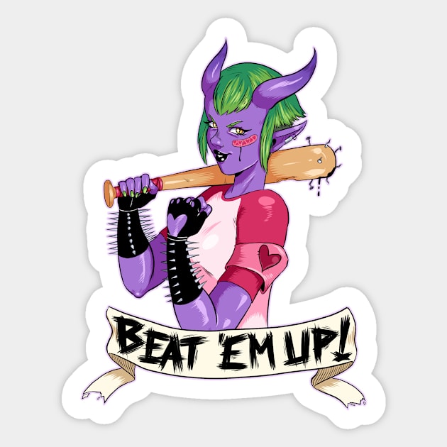 Beat 'em Up! Sticker by Marinuk